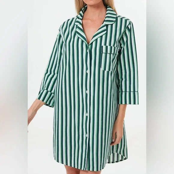 Tuckernuck Spearmint Stripe Nightshirt NWT - Picture 2 of 7